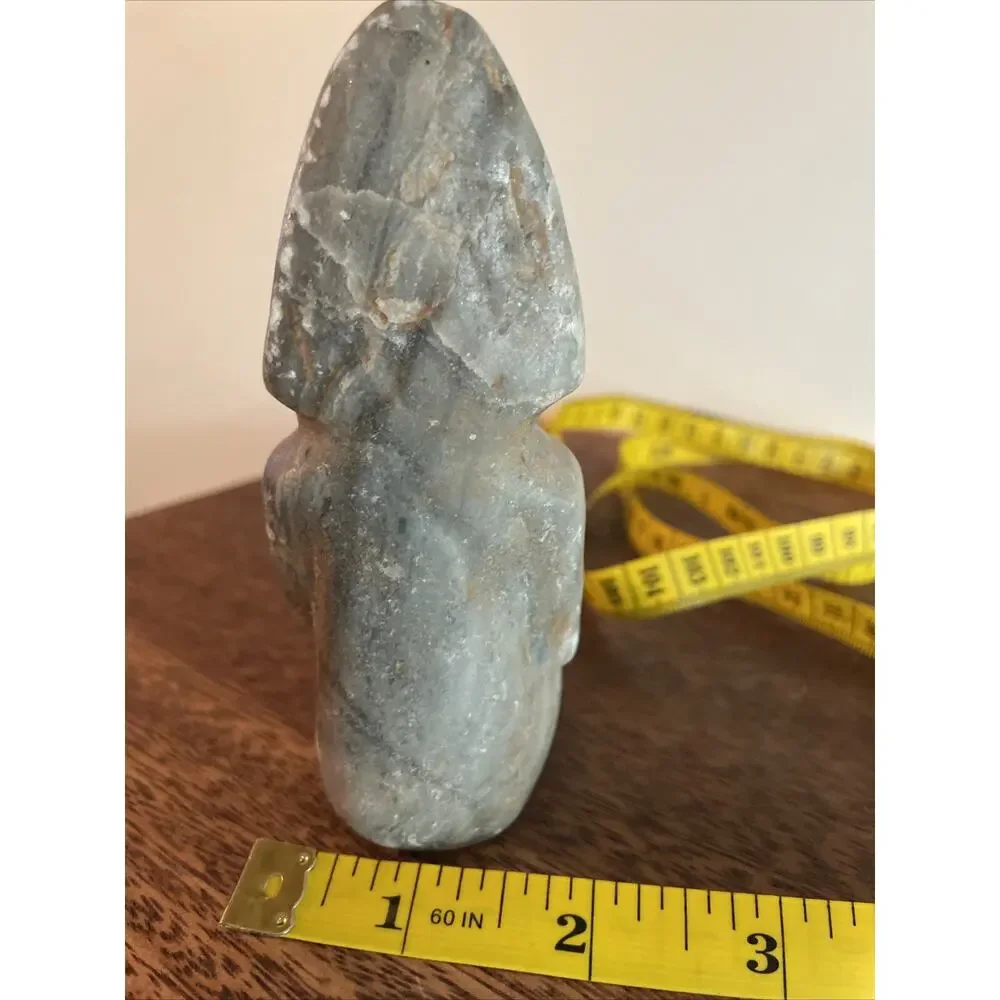 Pre- Colombian Stone Carved Aztec Mayan Warrior, Sculpture